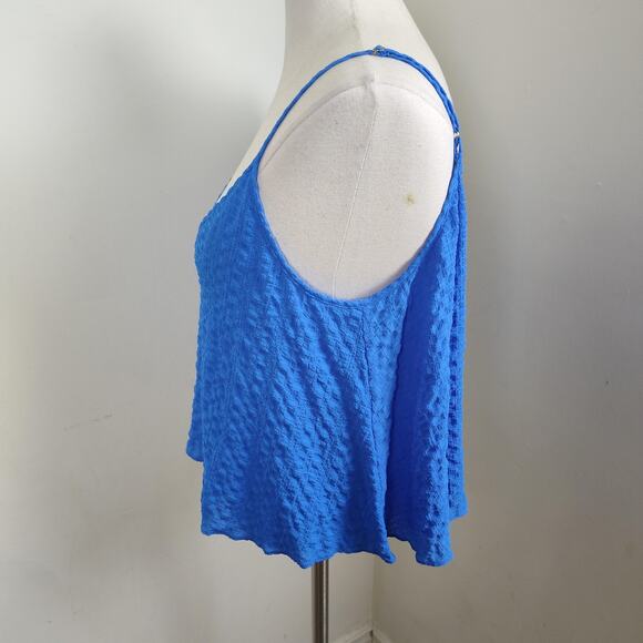 Lilly Pulitzer Tank Top Womens Large Blue Textured Adjustable Straps V Neck - Picture 6 of 12